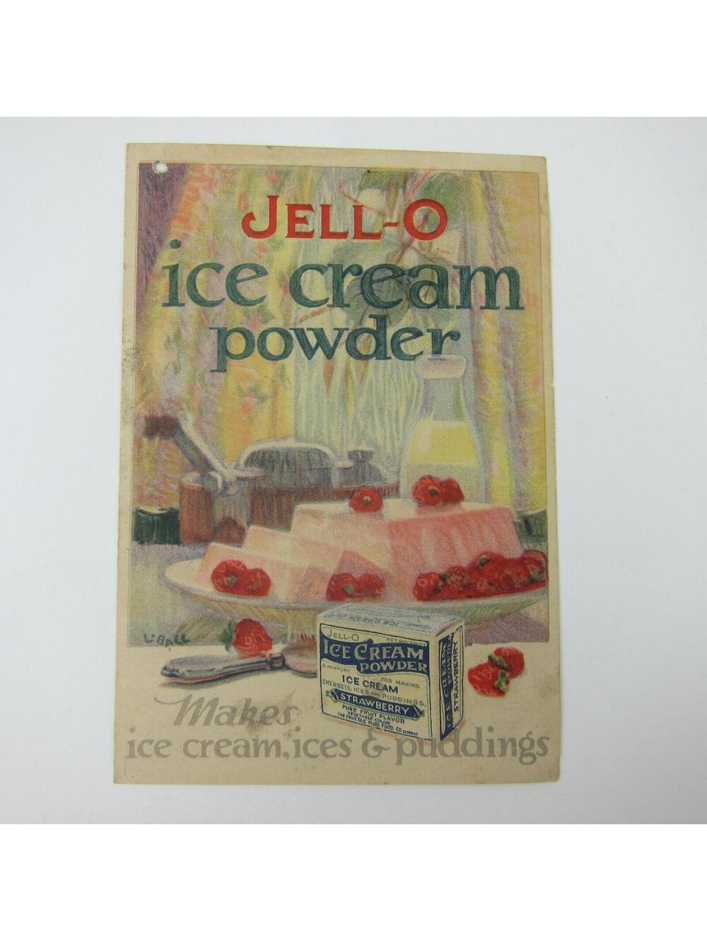 Jell-O Ice Cream Powder Recipe Booklet Antique 1920s Genesee Pure Food Company